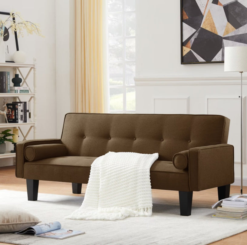🛋️ Upholstered fabric sofa with buttons