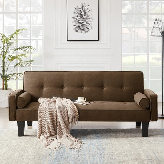 🛋️ Upholstered fabric sofa with buttons