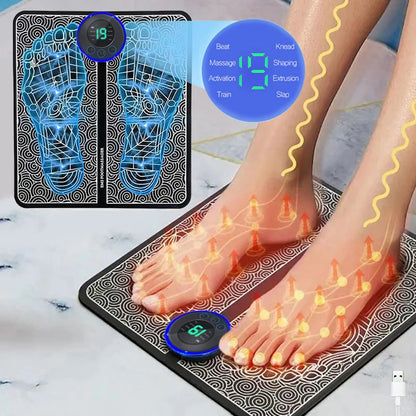 EMS Foot Massager Pad Portable Electric Muscle Stimulation Massage Mat Improve Blood Circulation Relief Pain Relax Feet