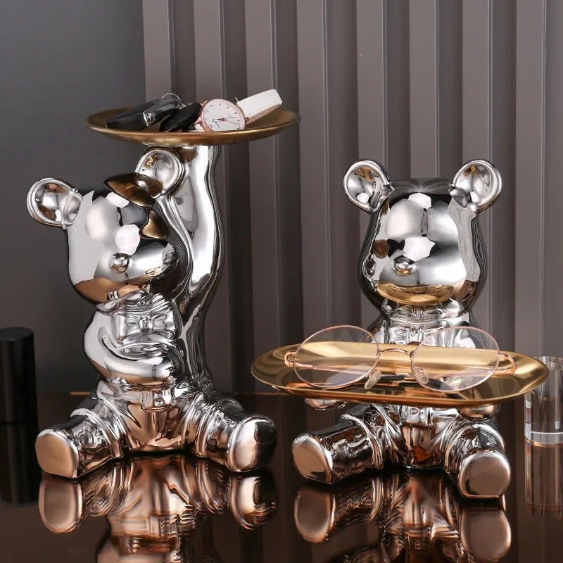 Light luxury ornaments, violent bear dolls small ornaments, living room TV cabinet cartoon statues, wine cabinet decorations.