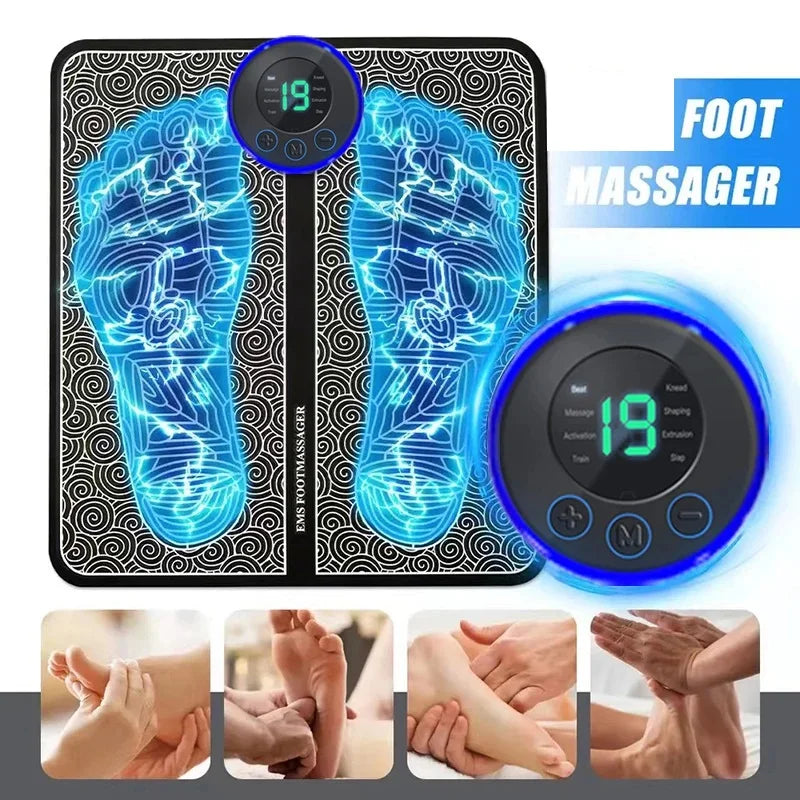 EMS Foot Massager Pad Portable Electric Muscle Stimulation Massage Mat Improve Blood Circulation Relief Pain Relax Feet