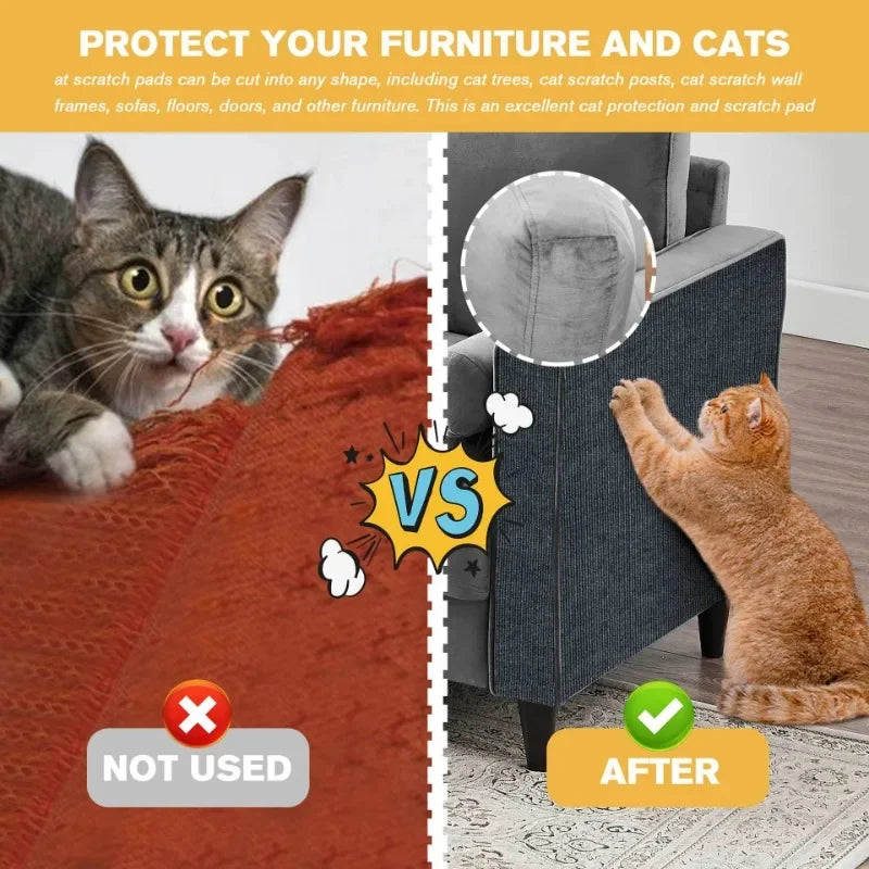 Self-Adhesive Carpet Cats Scratch Board Wall Anti Cat Scratch Sofa Diy Cats Scratch Board Sofa Protection Paws Sharpen Trimmable Pet Products