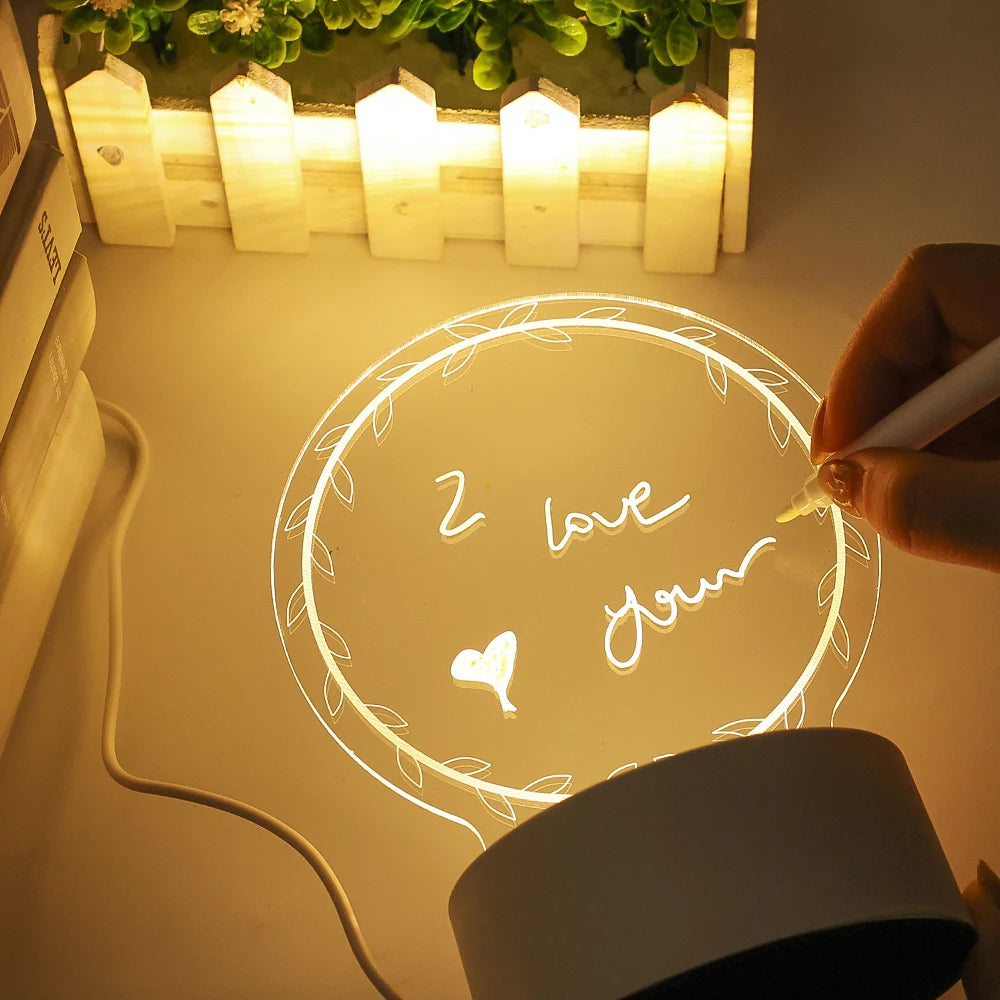 Creative Note Board Creative Led Night Light USB Message Board Holiday Light With Pen Gift For Children Girlfriend Decoration Night Lamp