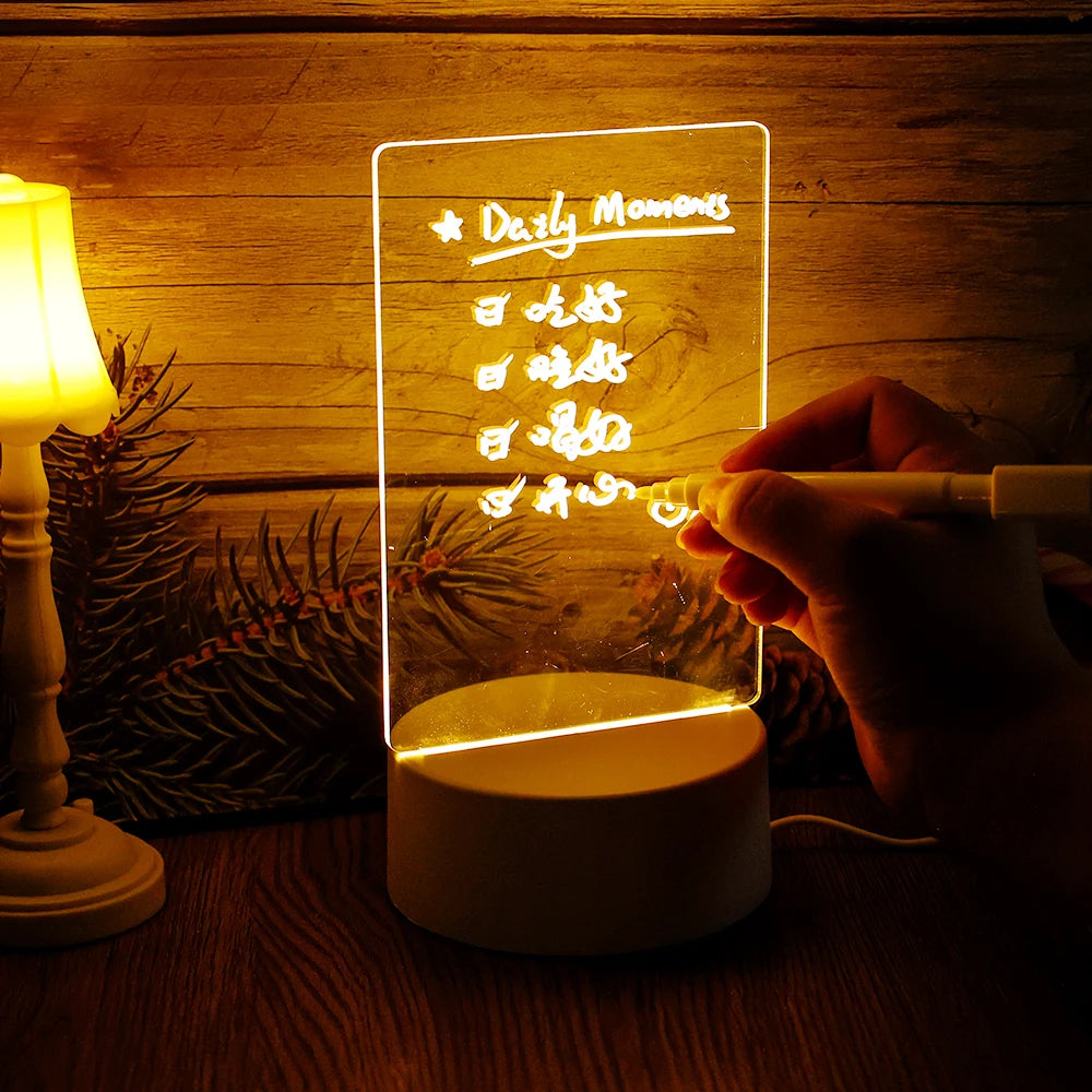 Creative Note Board Creative Led Night Light USB Message Board Holiday Light With Pen Gift For Children Girlfriend Decoration Night Lamp