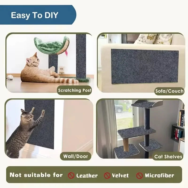 Self-Adhesive Carpet Cats Scratch Board Wall Anti Cat Scratch Sofa Diy Cats Scratch Board Sofa Protection Paws Sharpen Trimmable Pet Products