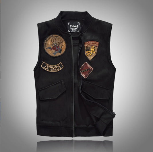 **🔥 Be bold, be yourself – The Slim Korean Style Vest for Men with Black Patches 👕